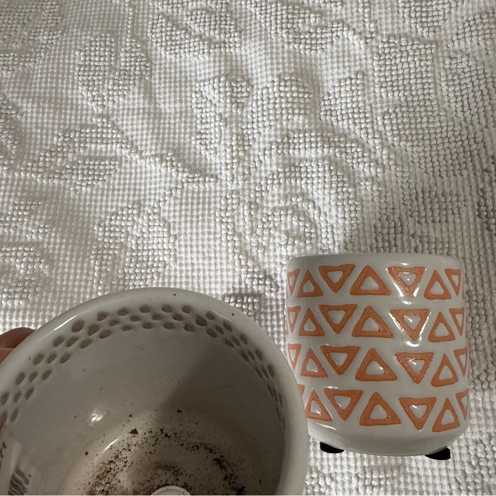 Allen and Roth (2) Geometric Patterned Ceramic‎ Planters - Picture 4 of 4